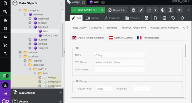 displaying Data Objects in Pimcore