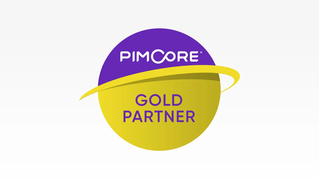 Pimcore Gold Partner logo, representing a high level of collaboration and proficiency in digital experience management.