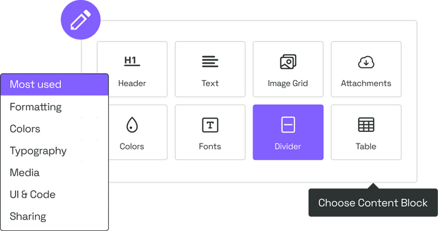 Editing content in Frontify
